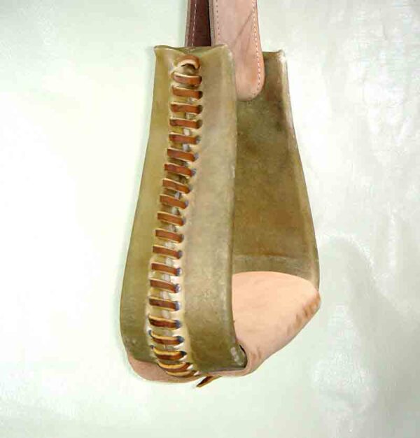 Natural Rawhide Covered Real Crooked Stirrups